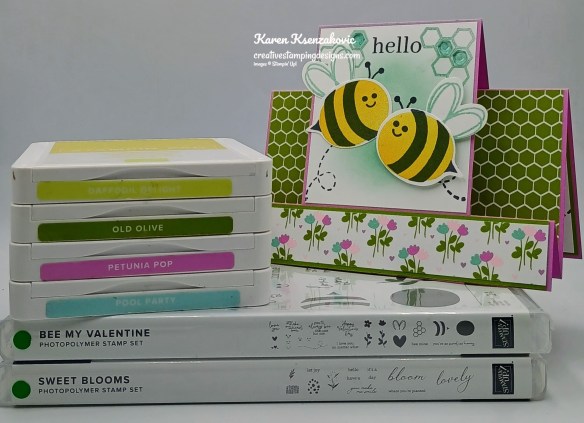 Stampin' Up! Bee My Valentine Fun Fold 1 creativestampingdesigns.com