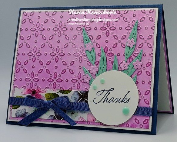 Stampin' Up! Impressions Abloom Thanks 4 creativestampingdesigns.com