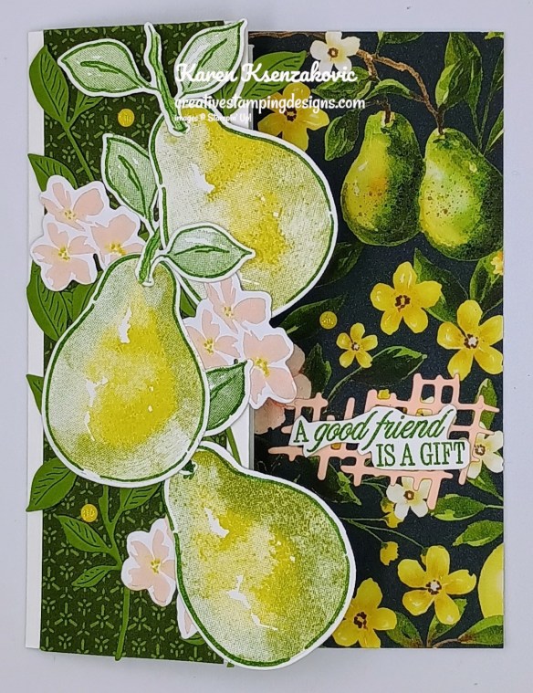 Stampin' Up! Perfectly Pears Fun Fold 2 creativestampingdesigns.com