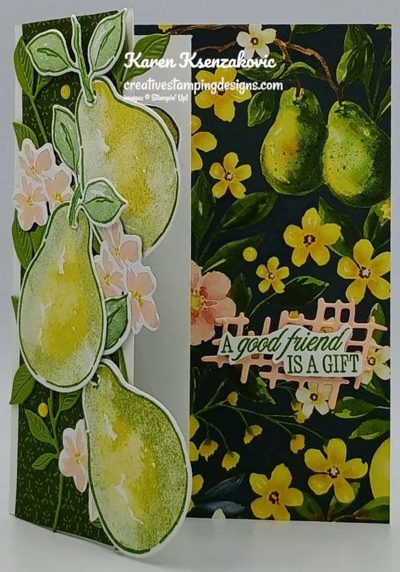 Stampin' Up! Perfectly Pears Fun Fold 4 creativestampingdesigns.com