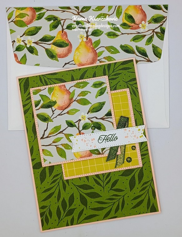 Stampin' Up! Perfectly Pears Hello 7 creativestmpingdesigns.com