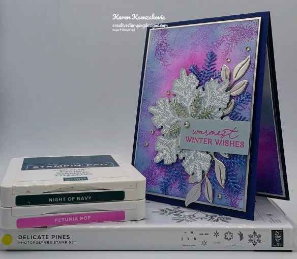 Stampin' Up! Delicate Pines In Night of Navy 1 creativestampingdesigns.com