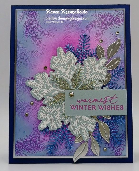 Stampin' Up! Delicate Pines In Night of Navy 2 creativestampingdesigns.com