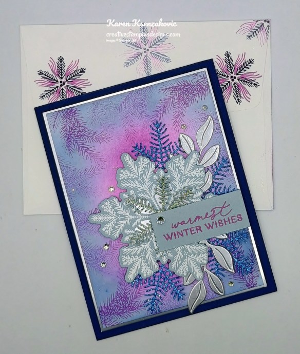 Stampin' Up! Delicate Pines In Night of Navy 7 creativestampingdesigns.com