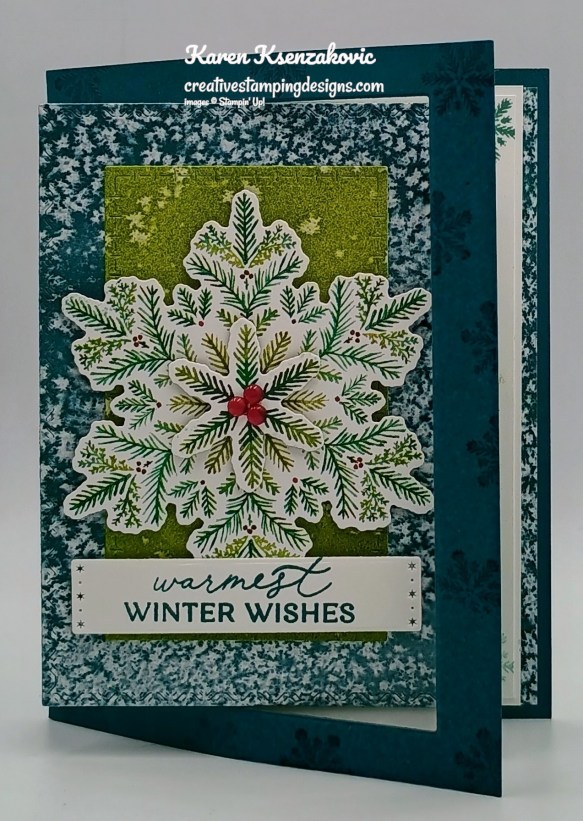 Stampin' Up! Delicate Pines Interlocking Z Fold 5 creativestampingdesigns.com