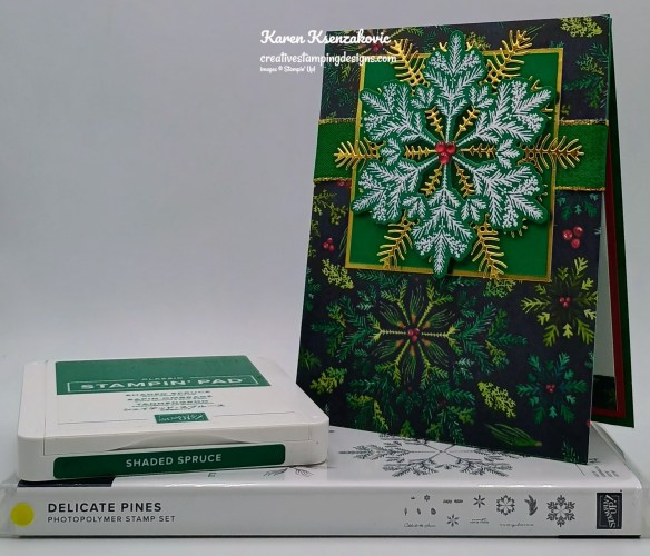 Stampin' Up! Delicate Pines in Shaded Spruce 1 creativestampingdesigns.com