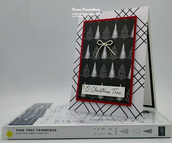 Stampin' Up! Pine Tree Trimmings in Black & White 1 creativestampingdesigns.com