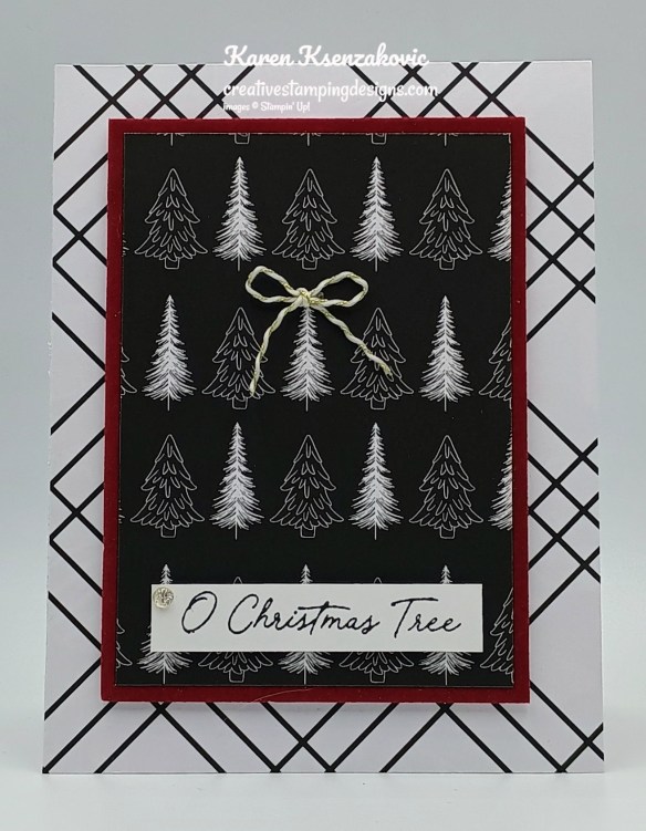 Stampin' Up! Pine Tree Trimmings in Black & White 2 creativestampingdesigns.com