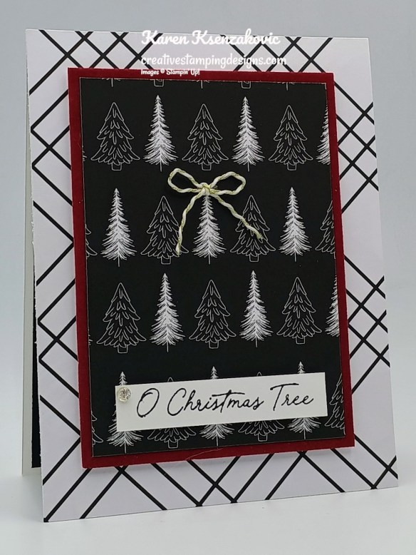Stampin' Up! Pine Tree Trimmings in Black & White 3 creativestampingdesigns.com