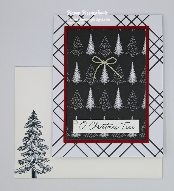 Stampin' Up! Pine Tree Trimmings in Black & White 6 creativestampingdesigns.com