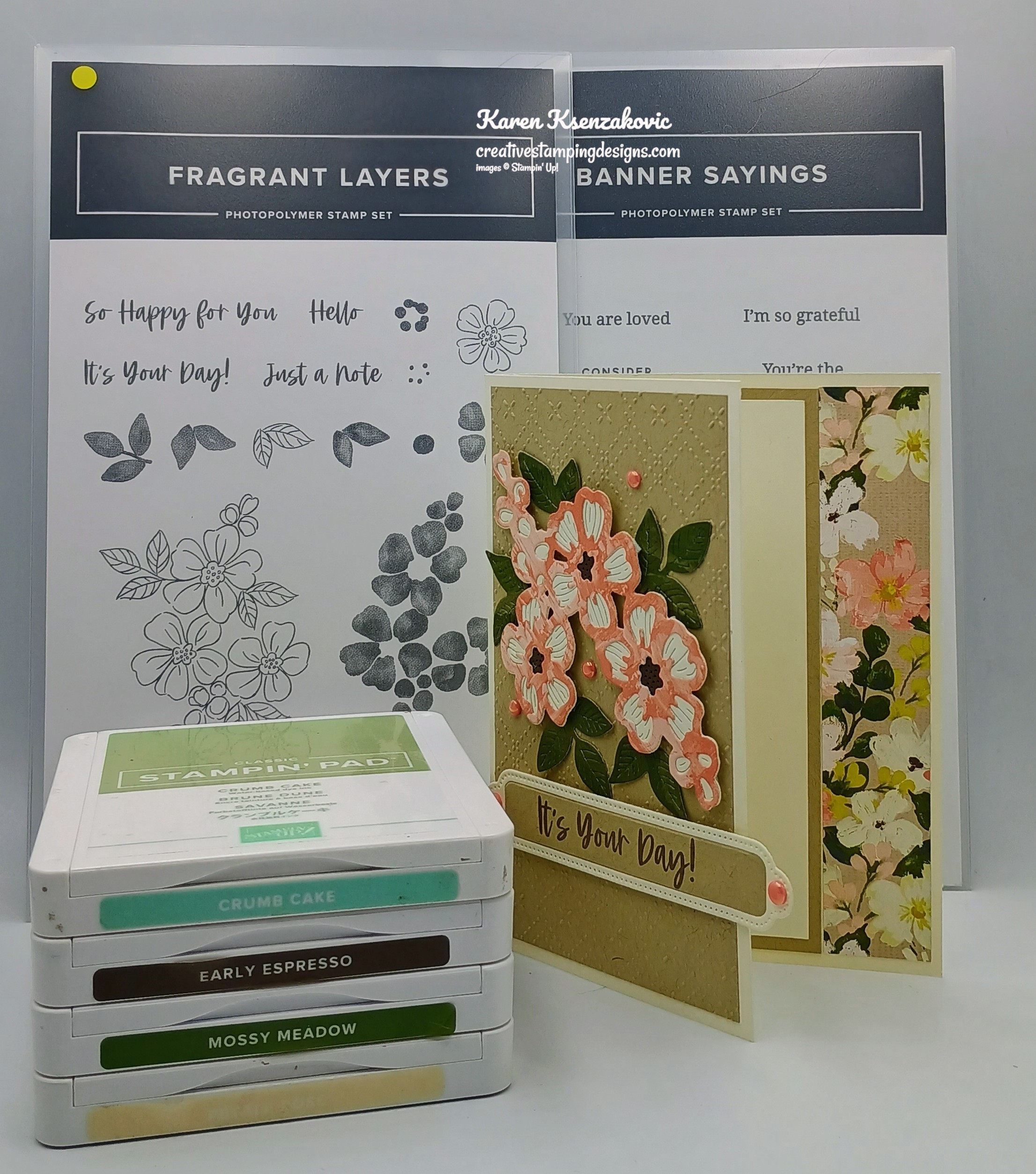 Stampin' Up! Fragrant Layers Fun Fold | Creative Stamping Designs