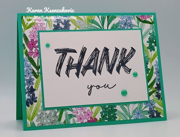 Stampin' Up! Layered Thoughts CAS Thanks 3 creativestampingdesigns.com