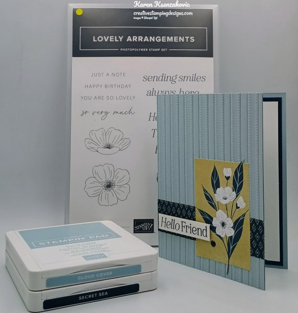 Stampin' Up! Lovely Arrangements CAS Hello1 creativestampingdesigns.com