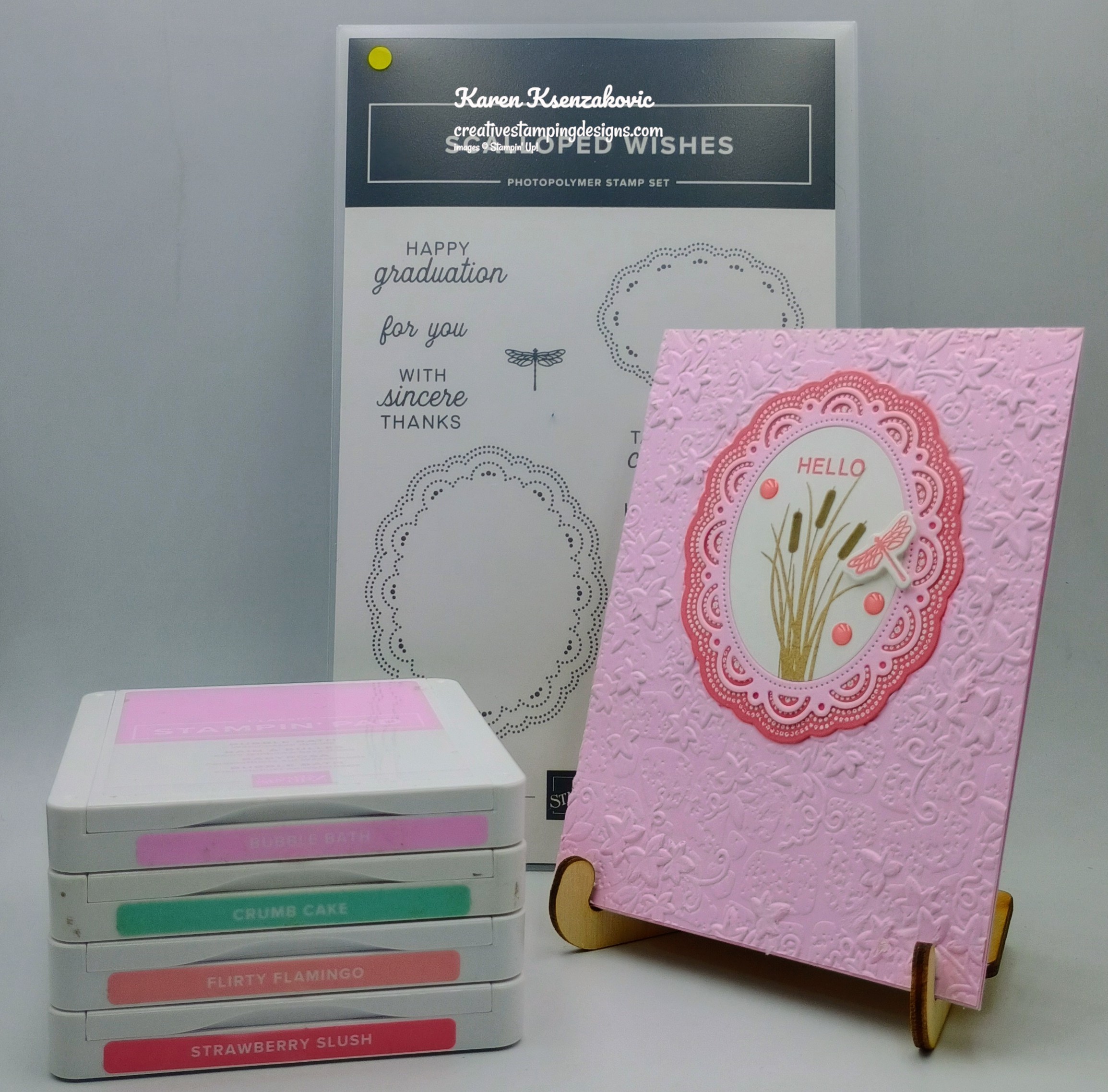 Stampin' Up! Scalloped Wishes in Pinks | Creative Stamping Designs