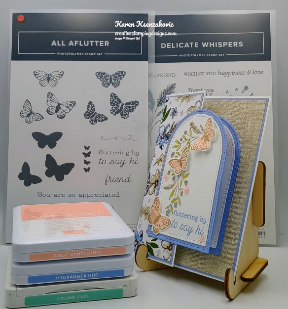 Stampin' Up! All Aflutter Delicate Whispers Fun Fold 1 creativestampingdesigns.com