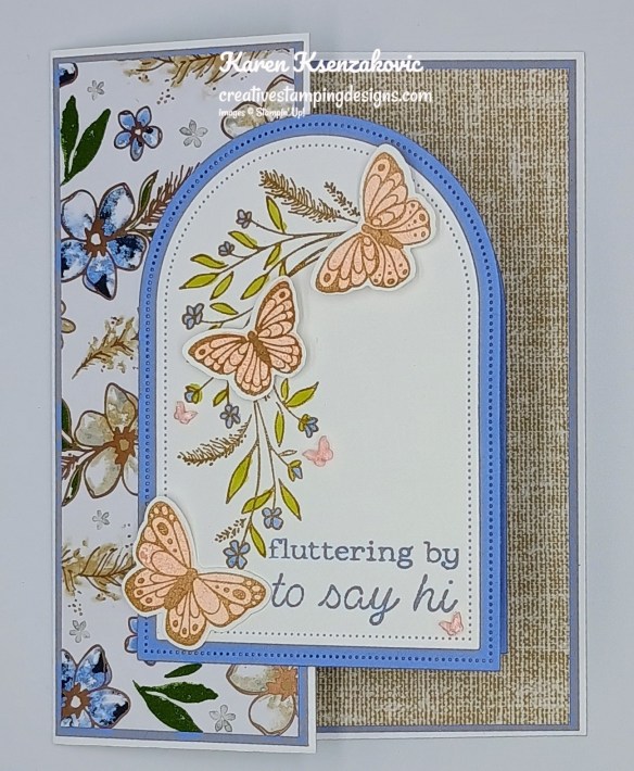Stampin' Up! All Aflutter Delicate Whispers Fun Fold 3 creativestampingdesigns.com