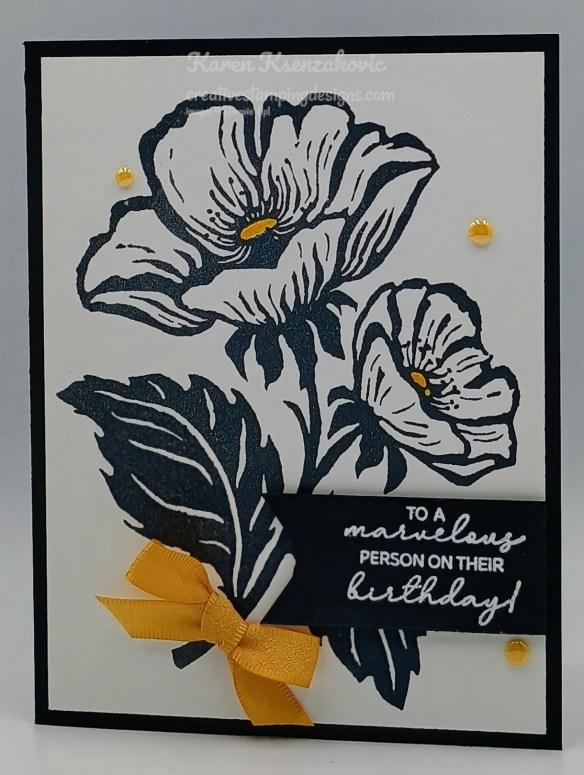Stampin' Up1 Inked Floret Black & White 2 creativestampingdesigns.com