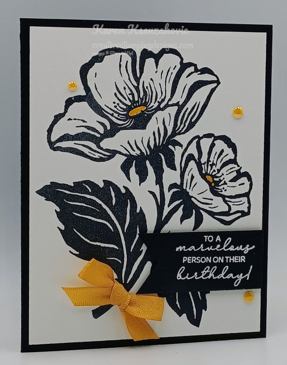 Stampin' Up1 Inked Floret Black & White 3 creativestampingdesigns.com