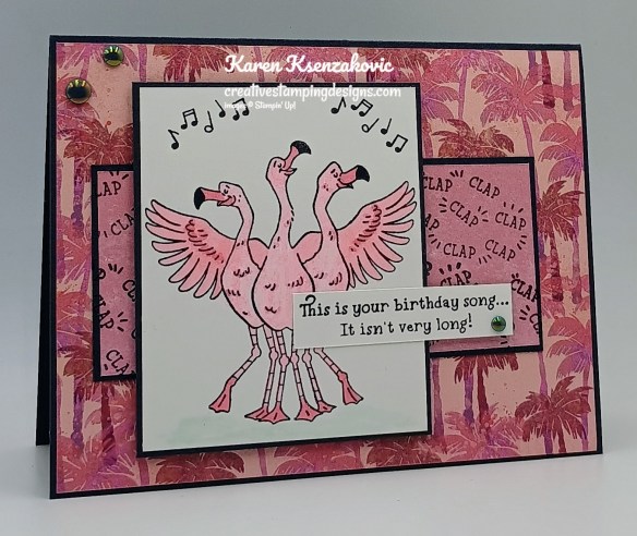 Stampin' Up1 Birthday Song Flamingos 3 creativestampingdesigns.com