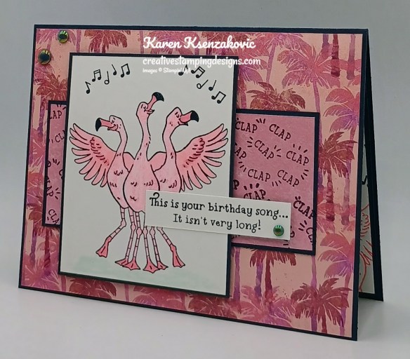 Stampin' Up1 Birthday Song Flamingos 4 creativestampingdesigns.com