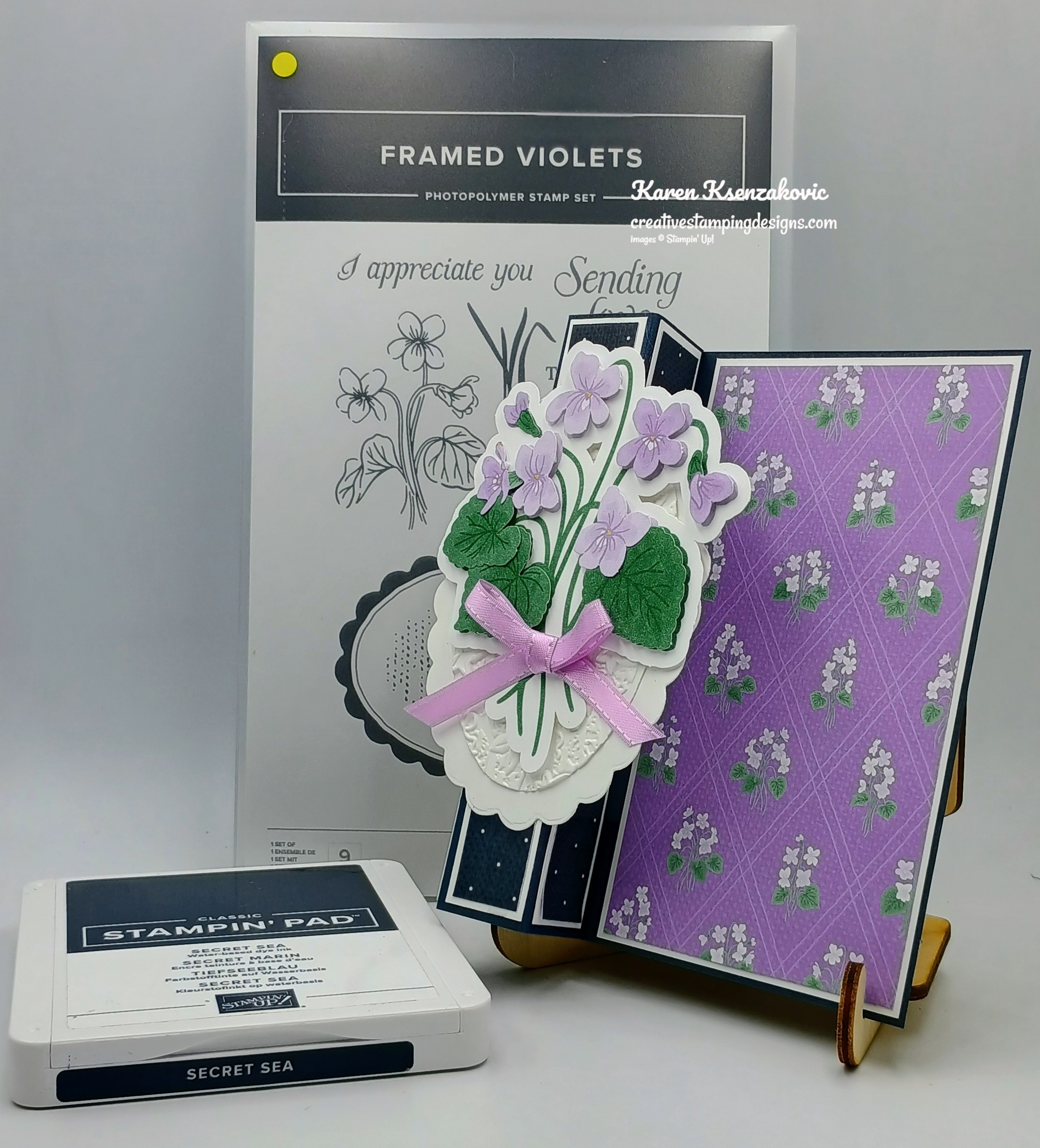 Stampin' Up! Framed Violets Fun Fold | Creative Stamping Designs