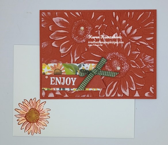 Stampin' Up! Radiant Sunflowers Embossed CAS 6 creativestampingdesigns.com