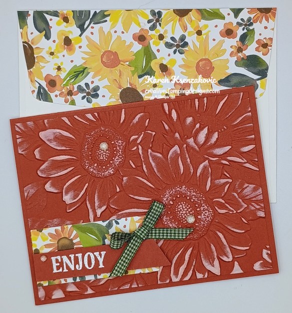 Stampin' Up! Radiant Sunflowers Embossed CAS 7 creativestampingdesigns.com
