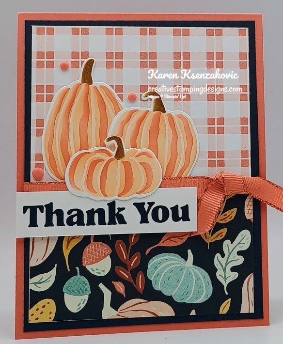 Stampin' Up! Painted Pumpkins Thank You 2 creativestampingdesigns.com