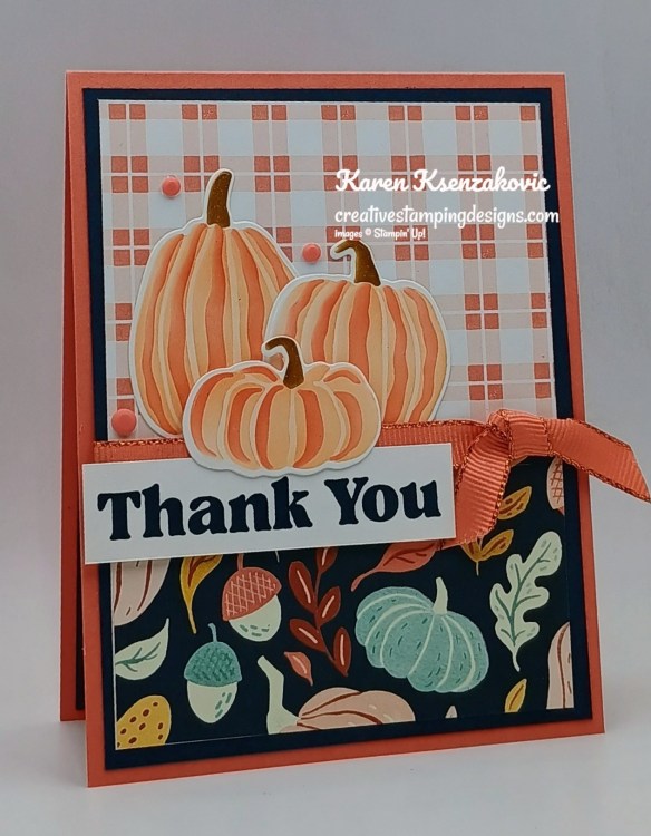 Stampin' Up! Painted Pumpkins Thank You 4 creativestampingdesigns.com