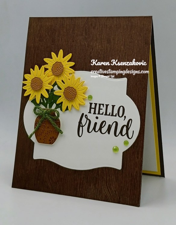 Stampin' Up! Radiant Sunflowers Hello Friend 3 creativestampingdesigns.com