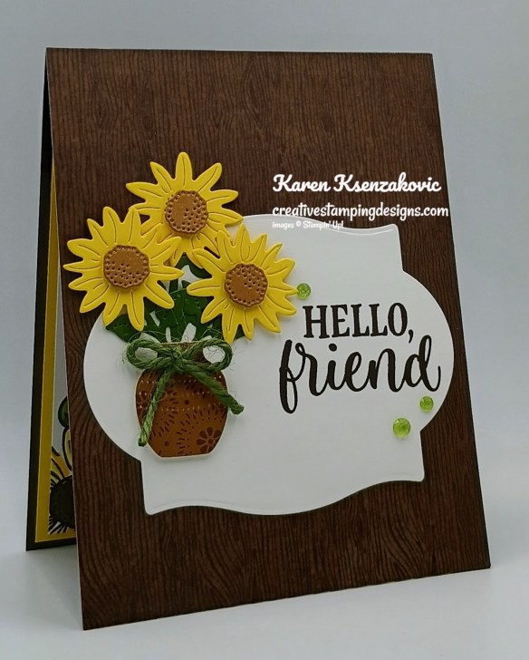 Stampin' Up! Radiant Sunflowers Hello Friend 4 creativestampingdesigns.com