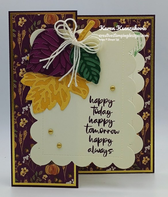 Stampin' Up! Elegant Leaves Fun Fold 2 creativestampingdesigns.com