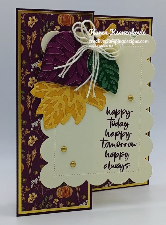 Stampin' Up! Elegant Leaves Fun Fold 3 creativestampingdesigns.com