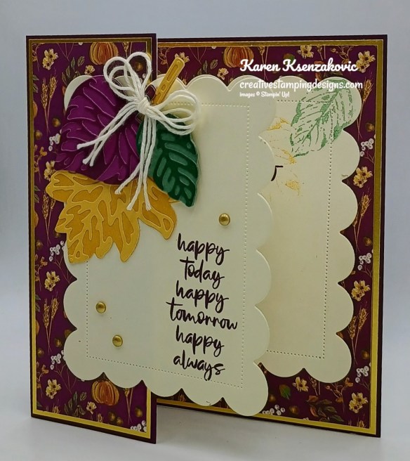 Stampin' Up! Elegant Leaves Fun Fold 4 creativestampingdesigns.com